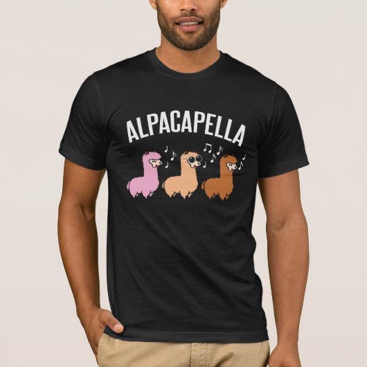 Alpacapella Acapella Alpaca Llama Musician T-shirt (Voorkant)