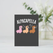 Alpacapella Acapella Alpaca Llama Musicus Briefkaart (Staand voorkant)