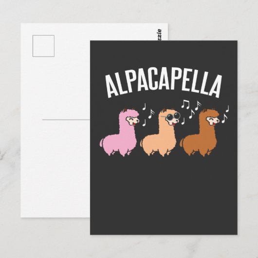 Alpacapella Acapella Alpaca Llama Musicus Briefkaart (Voorkant / Achterkant)
