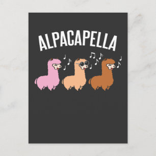 Alpacapella Acapella Alpaca Llama Musicus Briefkaart