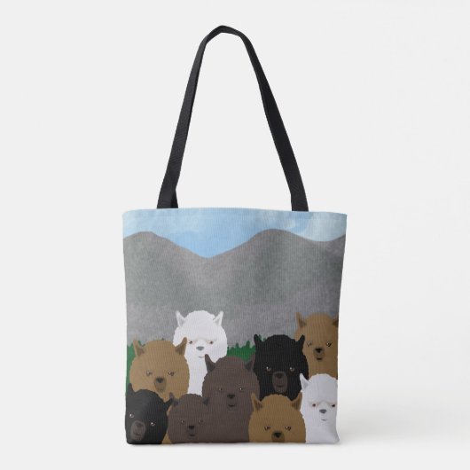 Alpacas Allover-Canvas tas (Achterkant)