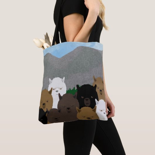 Alpacas Allover-Canvas tas (Dichtbij)