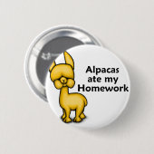 Alpacas at my Homework Ronde Button 5,7 Cm (Voorkant /achterkant)
