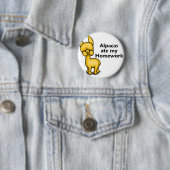 Alpacas at my Homework Ronde Button 5,7 Cm (In situ)