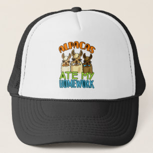 Alpacas Ate My Homework Funny Alpaca Lover Trucker Pet