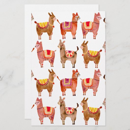 Alpacas Briefpapier (Voorkant / Achterkant)