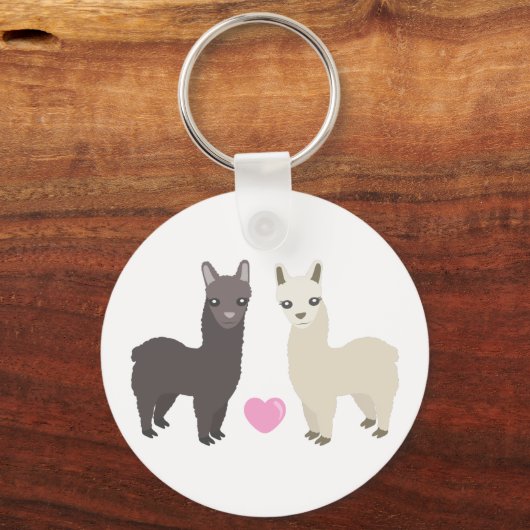 Alpacas en hart sleutelhanger (Voorkant)