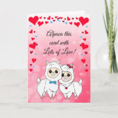 Alpaca's en Lamas Funny Valentijnsdag Kaart (Voorkant)