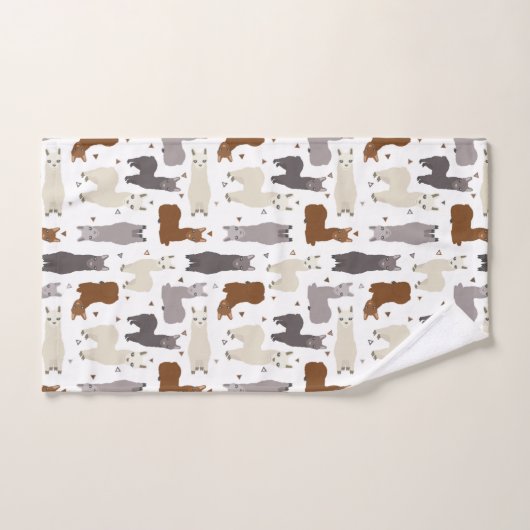 Alpacas Geo Pattern Bad Handdoek (Handdoek)
