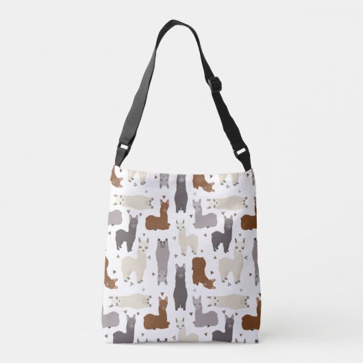 Alpacas Geo Pattern Crossbody Tas (Achterkant)