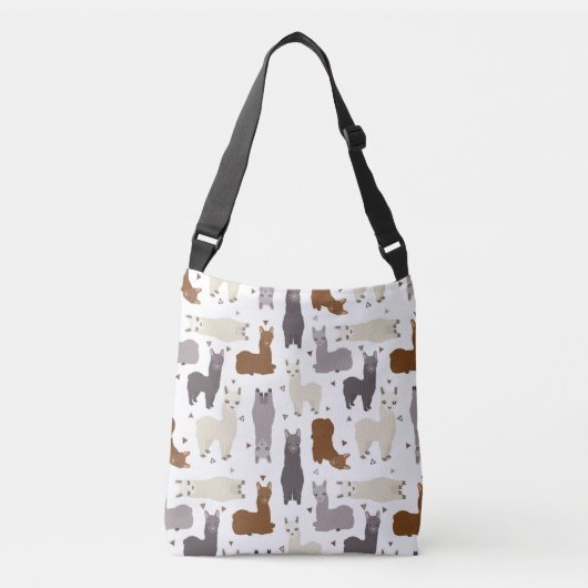 Alpacas Geo Pattern Crossbody Tas (Voorkant)