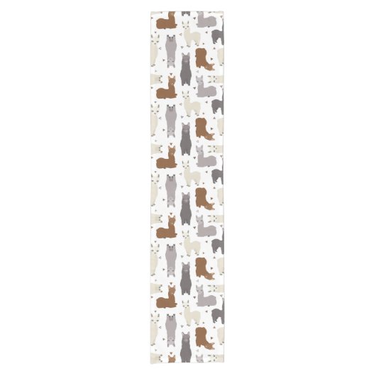 Alpacas Geo Pattern Korte Tafelloper (Voorkant)