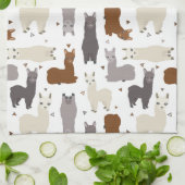 Alpacas Geo Pattern Theedoek (Gevouwen)