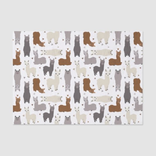 Alpacas Geo Pattern Tissuepapier (Voorkant)