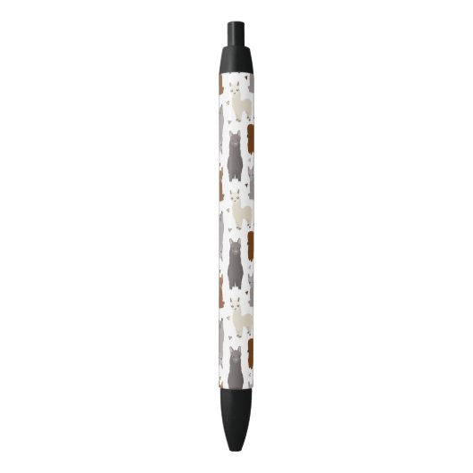 Alpacas Geo Pattern Zwarte Inkt Pen (Voorkant Verticaal)