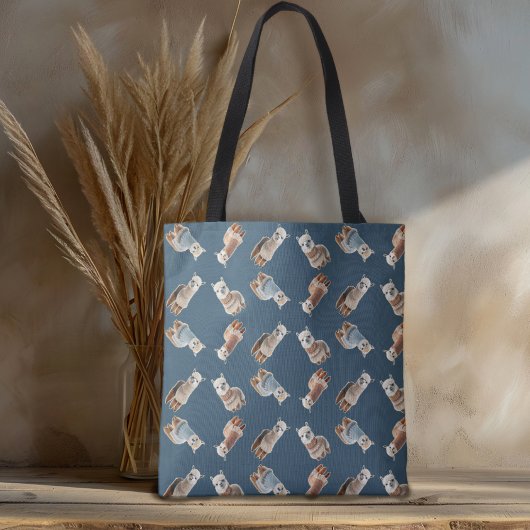 Alpacas in Sweaters Pattern Knitting Tote Bag