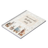 Alpaca's in Truien Persoonlijk Gebreid Notitieboek (Linkerzijde)