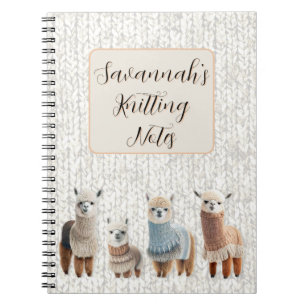 Alpaca's in Truien Persoonlijk Gebreid Notitieboek