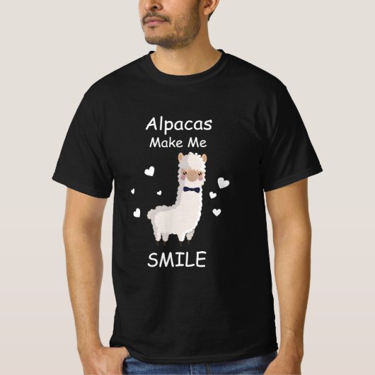 Alpacas Laat me glimlachen, Llama Lovers Gift T-shirt (Voorkant)