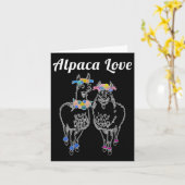 Alpacas lama bruiloft bruid bruidegom paar liefde kaart (Gele Bloem)