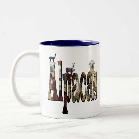 Alpacas Logo met alpacas, Tweekleurige Koffiemok (Links)