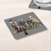 Alpacas met Alpaca Afbeelding Logo, Onderzetter (Schuin)
