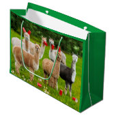 Alpaca's met rode kopjes groot cadeauzakje (Voorkant Gekanteld)