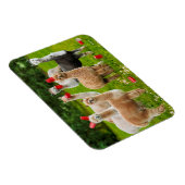 Alpaca's met rode kopjes magneet (Rechterzijde)