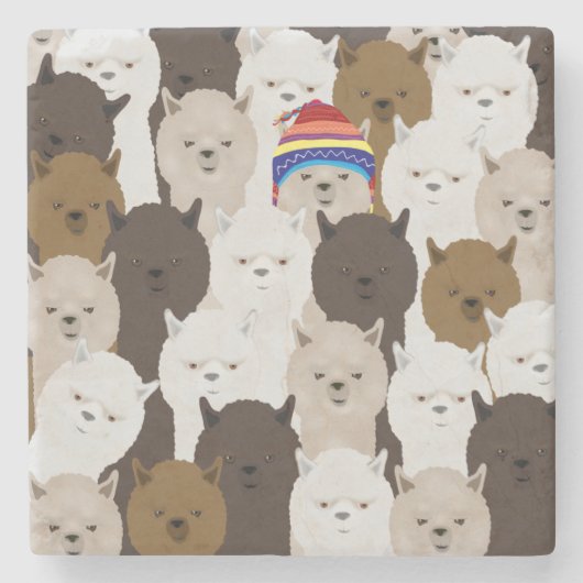 Alpacas Stone Onderzetter (Voorkant)