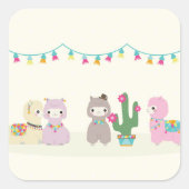 Alpacas Vierkante Sticker (Voorkant)