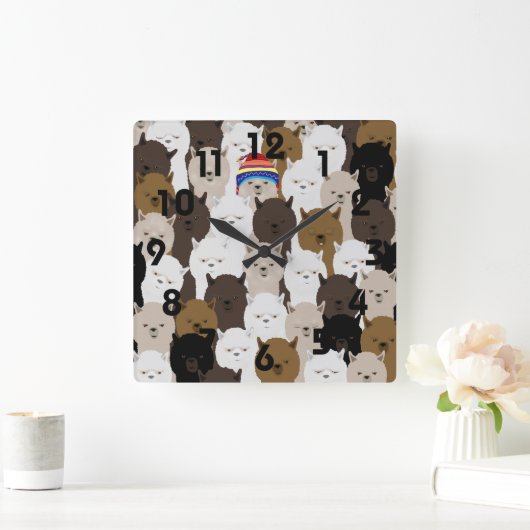 Alpacas Wall Clock Vierkante Klok (Huis)