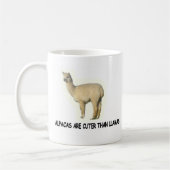Alpaca's zijn knuffel dan lama's koffiemok (Links)