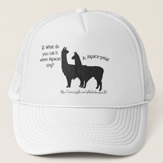 "Alpaca's zingen" Trucker Pet (Voorkant)