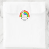 Alpacorn Rainbow Ronde Sticker (Tas)