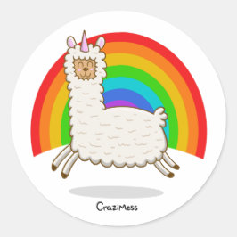 Alpacorn Rainbow Ronde Sticker