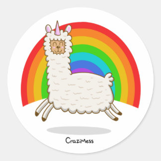 Alpacorn Rainbow Ronde Sticker