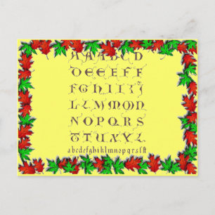 Alpahbet uit de 12e eeuw briefkaart