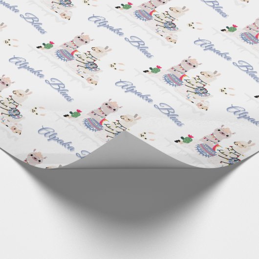 Alpaka Blues Cadeaupapier (Hoek)