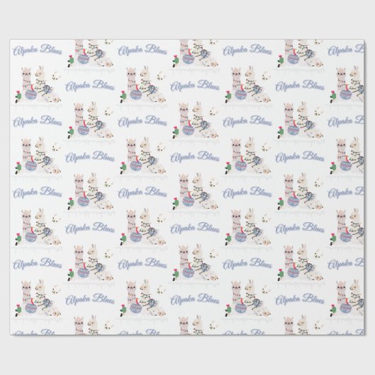Alpaka Blues Cadeaupapier (Vlak)