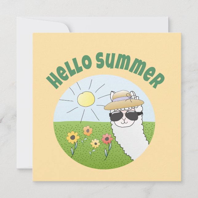 Alpaka-Party Hello Summer Alpaca partytime (Voorkant)