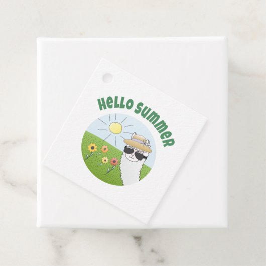 Alpaka-Party Hello Summer Alpaca partytime Bedankjes Labels (In situ)