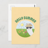 Alpaka-Party Hello Summer Alpaca partytime Briefkaart (Voorkant / Achterkant)