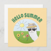 Alpaka-Party Hello Summer Alpaca partytime Kaart (Voorkant / Achterkant)