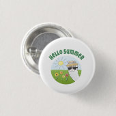 Alpaka-Party Hello Summer Alpaca partytime Ronde Button 3,2 Cm (Voorkant /achterkant)