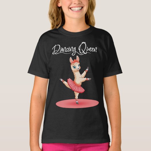 Alpaka Tanzt Ballett In Rosa Tutu Dancing Queen T-shirt (Voorkant)