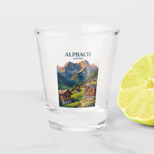 Alpbach Oostenrijk Shot Glas (Voorkant)