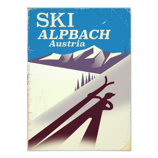 Alpbach Oostenrijkse ski-reisposter Foto Afdruk (Voorkant)
