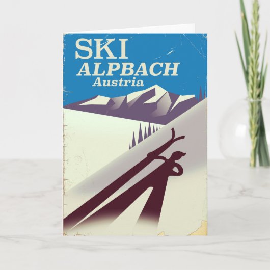 Alpbach Oostenrijkse ski-reisposter Kaart (Voorkant)