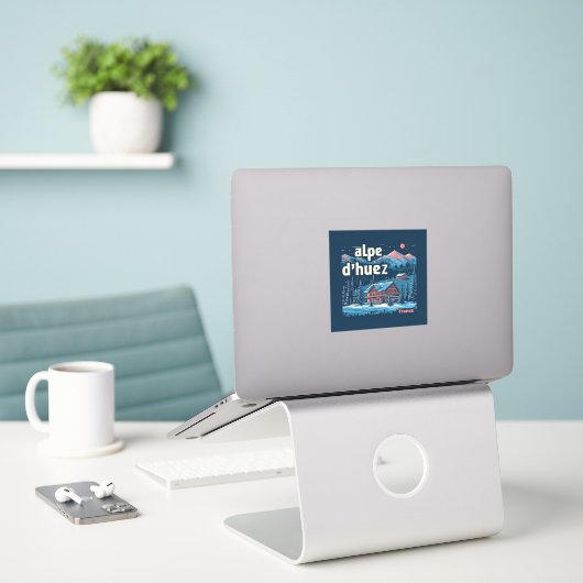 Alpe d’Huez Frankrijk Berg Reissticker Sticker (Laptop op bureau)
