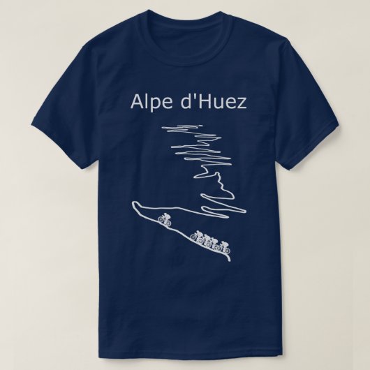 Alpe d Huez in Frankrijk fietsontwerp voor mannen T-shirt (Design voorkant)